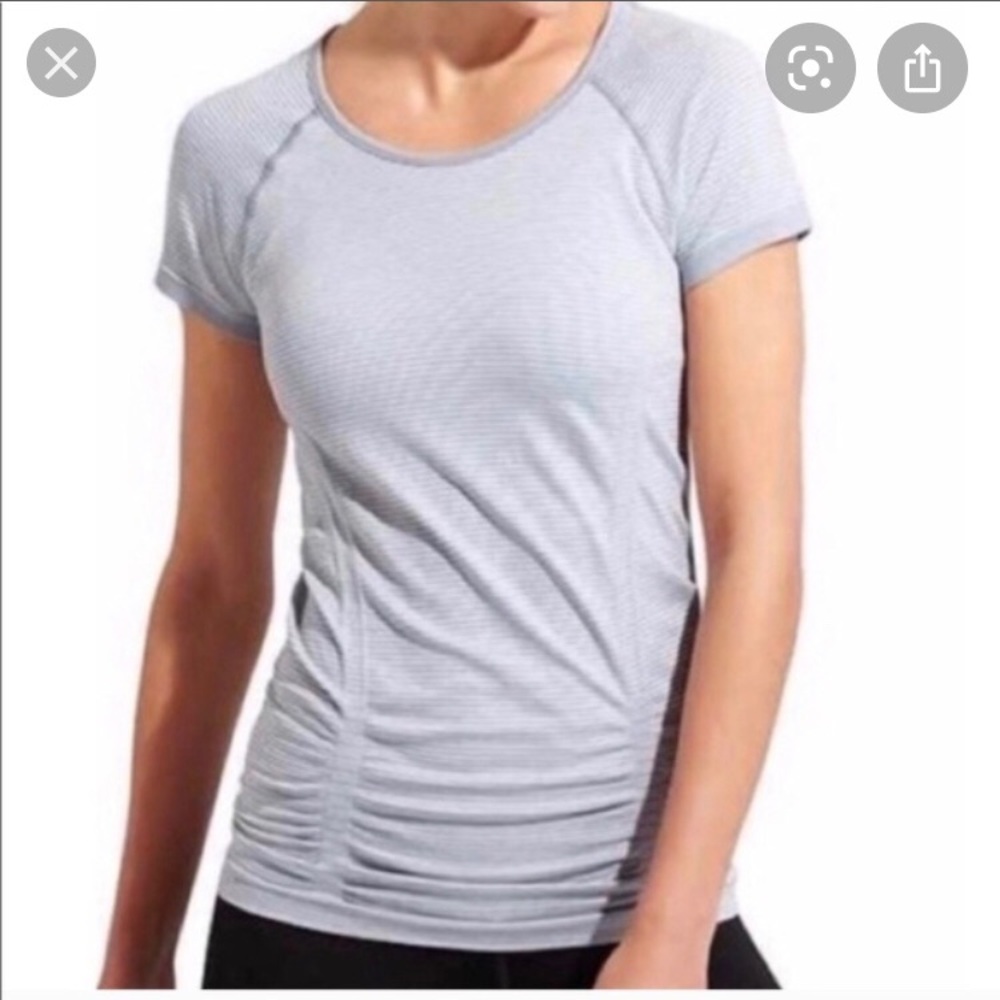 Athleta | Fast Track ruched stripped top